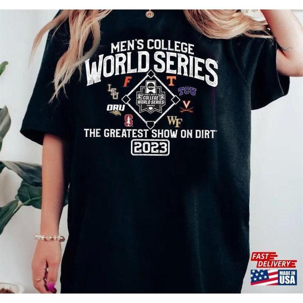 College World Series 2023 Baseball Greatest Show On Dirt Shirt Trending Team